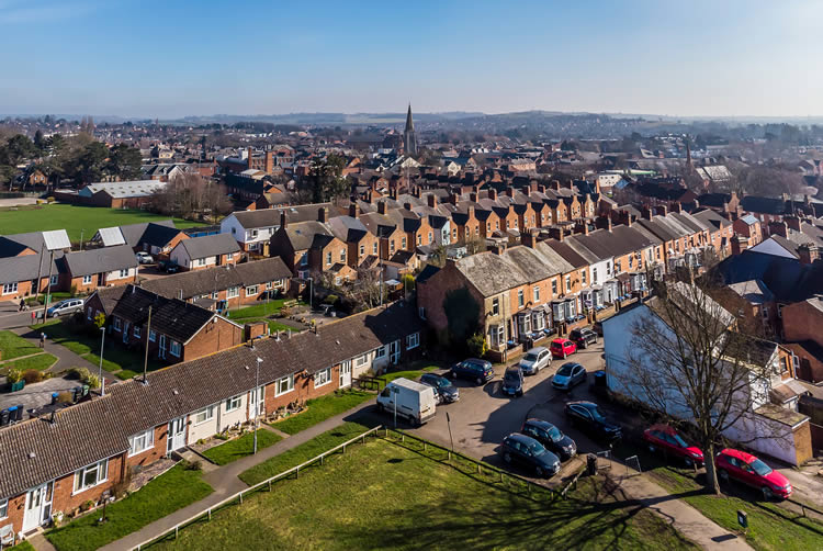 market habrough overhead view of streets