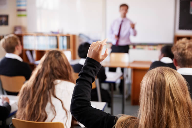 inside a classroom in a school in uk