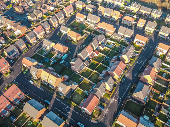 birds eye view of properties