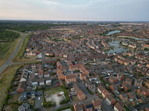 hampton area of peterborough, aerial view
